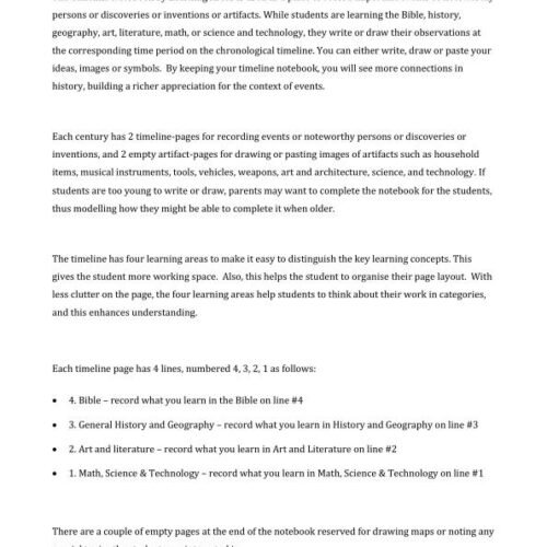 Timeline Notebook by Learning Areas (PDF)