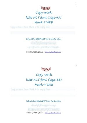 Copywork NSW ACT font image