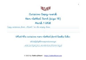 Mark 01 WEB - Cursive Copywork - No Dotted - size 18