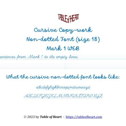 Mark 01 WEB - Cursive Copywork - No Dotted - size 18