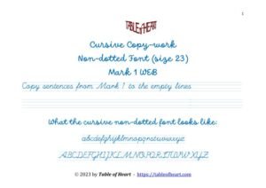 Mark 01 WEB - Cursive Copywork-No Dotted - size 23