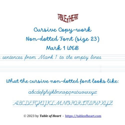 Mark 01 WEB - Cursive Copywork-No Dotted - size 23