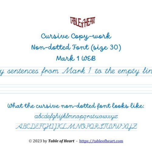 Mark 01 WEB - Cursive Copywork - No Dotted - size 30
