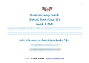 Mark 01 WEB - Cursive Copywork Dotted - size 23
