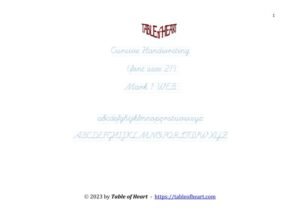 Mark 01 WEB - Cursive Handwriting-No Dotted - font size 21