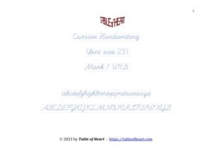 Mark 01 WEB - Cursive Handwriting-No Dotted - font size 25