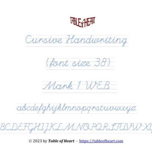 Mark 01 WEB - Cursive Handwriting-NoDotted - font size 38