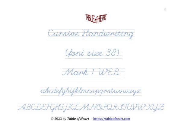 Mark 01 WEB - Cursive Handwriting-NoDotted - font size 38
