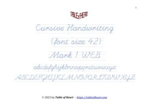 Mark 01 WEB - Cursive Handwriting-No Dotted - font size 42