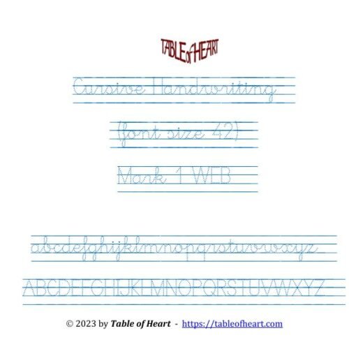 Mark 01 WEB - Cursive Handwriting Dotted - font size 42