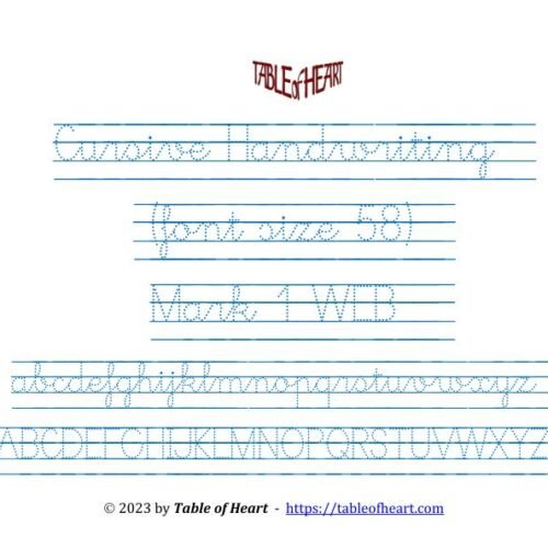 Mark 01 WEB - Cursive Handwriting Dotted - font size 58