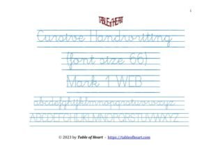 Mark 01 WEB - Cursive Handwriting Dotted - font size 66