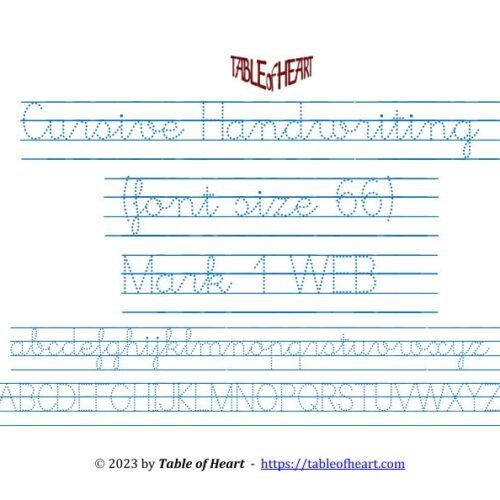 Mark 01 WEB - Cursive Handwriting Dotted - font size 66
