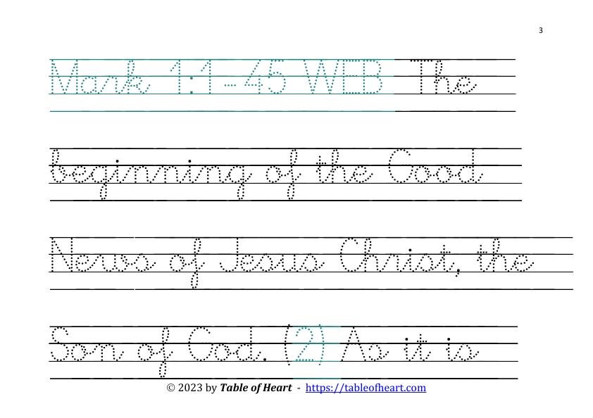 Handwriting cursive dotted font - size 72 – Mark