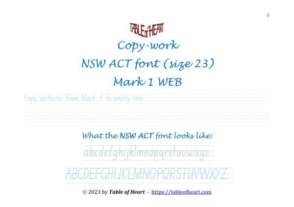 Mark 01 WEB - copywork - NSW ACT - size 23