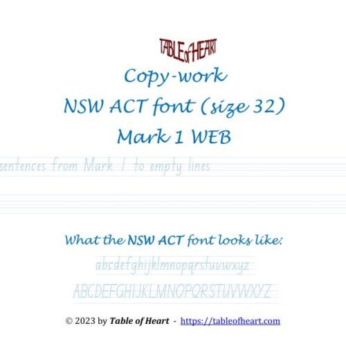 Mark 01 WEB - copywork - NSW ACT - size 32