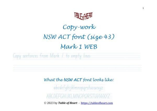 Mark 01 WEB - copywork - NSW ACT - size 43