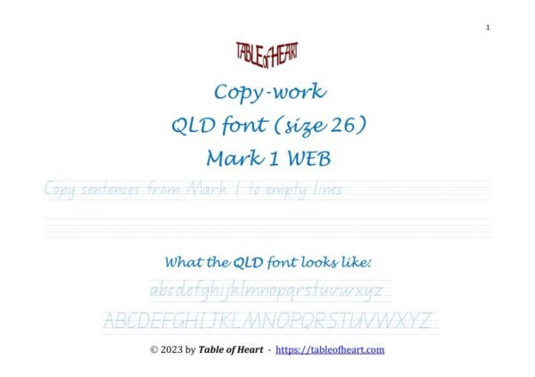 Mark 01 WEB - copywork - QLD - size 26_1 Mark 01 WEB - copywork - QLD - size 26