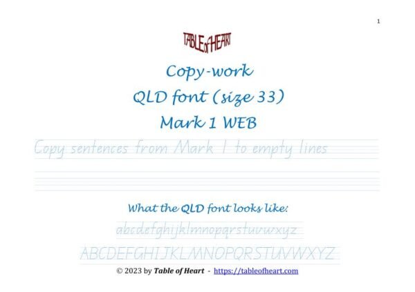 Mark 01 WEB - copywork - QLD - size 33