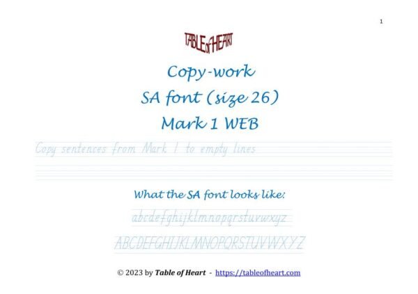 Mark 01 WEB - copywork - SA - size 26