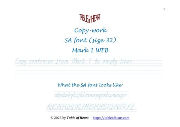 Mark 01 WEB - copywork - SA - size 32