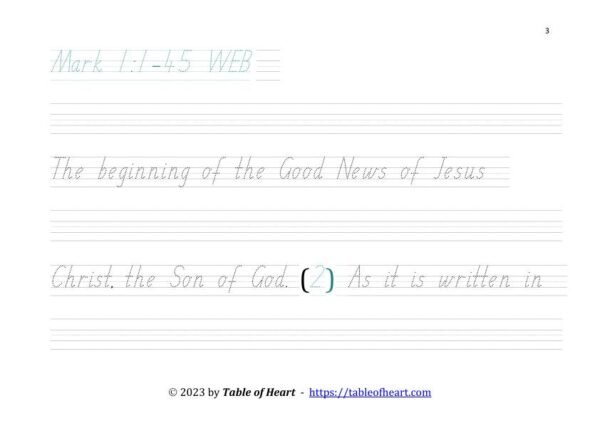 Mark 01 WEB - copywork - SA - size 38_3 Copywork SA font - size 38 - Gospel of Mark (PDF)