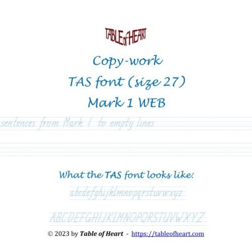 Mark 01 WEB - copywork - TAS - size 27_1 Mark 01 WEB - copywork - TAS - size 27