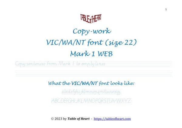 Mark 01 WEB - copywork - VIC WA NT - size 22