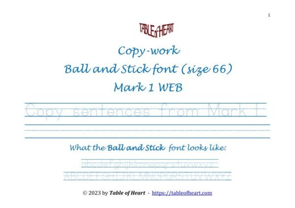 Mark 01 WEB - copywork ballstick dotted size 66