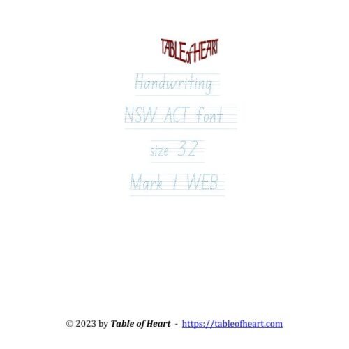 Mark 01 WEB - handwriting NSW ACT - font size 32