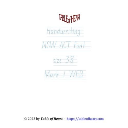 Mark 01 WEB - handwriting NSW ACT - size 38