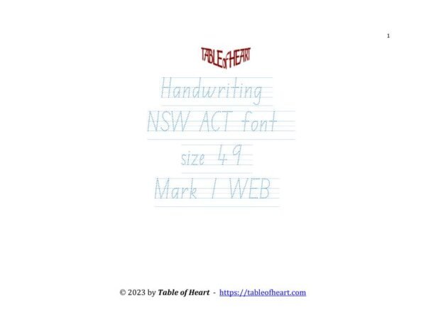 Mark 01 WEB - handwriting NSW ACT - size 49