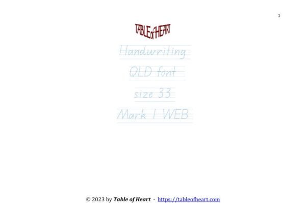 Mark 01 WEB - handwriting QLD - size 33