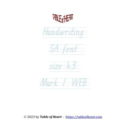Mark 01 WEB - handwriting SA - size 43