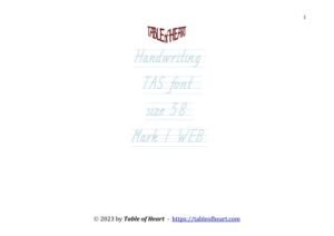 Mark 01 WEB - handwriting TAS - size 38