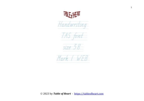 Mark 01 WEB - handwriting TAS - size 38