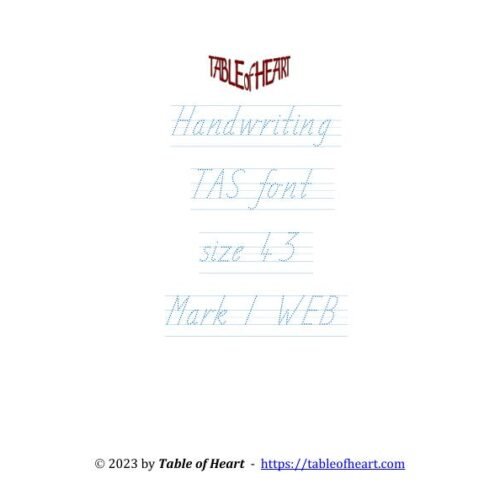 Mark 01 WEB - handwriting TAS - size 43
