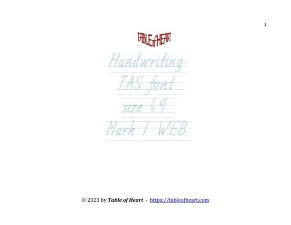 Mark 01 WEB - handwriting TAS - size 49