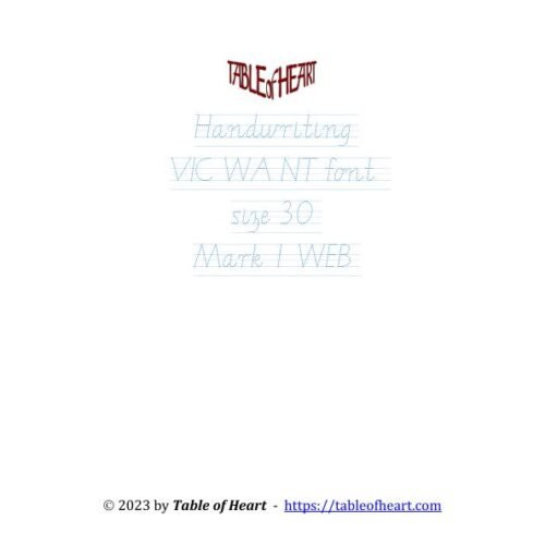 Mark 01 WEB - handwriting VIC WA NT - size 30