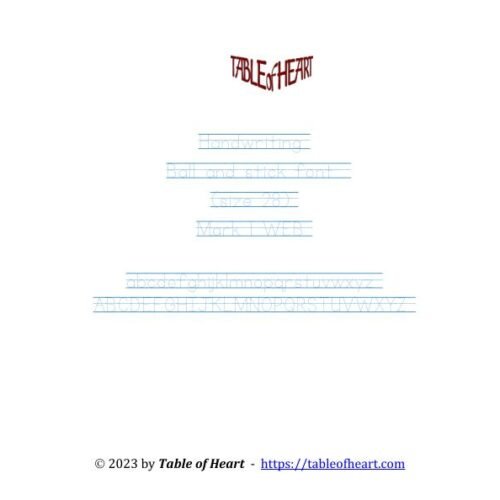 Mark 01 WEB - handwriting - ball stick dotted - size 28