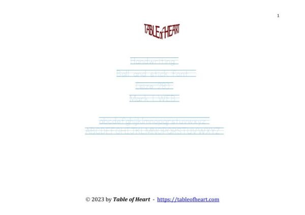 Mark 01 WEB - handwriting - ball stick dotted - size 28