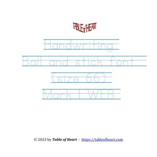Mark 01 WEB - handwriting - ball stick - dotted font size 66