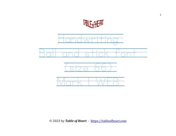 Mark 01 WEB - handwriting - ball stick - dotted font size 66