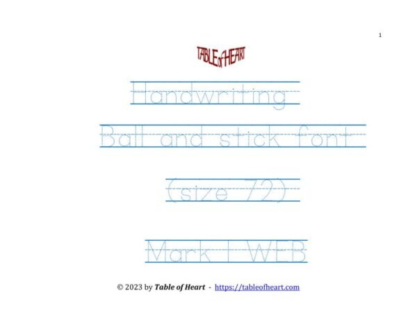 Mark 01 WEB - handwriting - ball stick - dotted font size 72