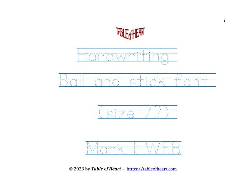 Mark 01 WEB - handwriting - ball stick - dotted font size 72