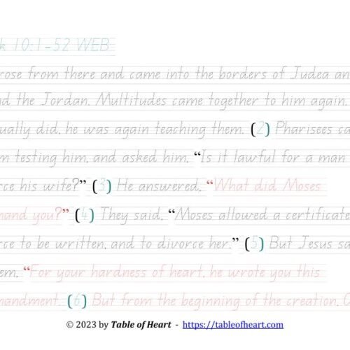 Mark 10 Handwriting Tracing QLD font size 26 worksheets