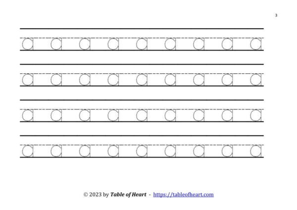 Handwriting tracing - lowercase letters