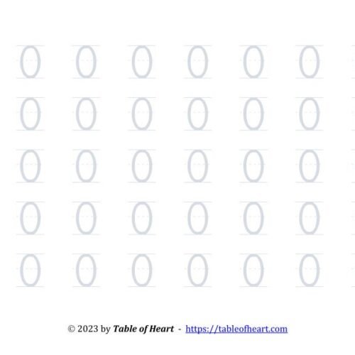 Handwriting tracing – numbers