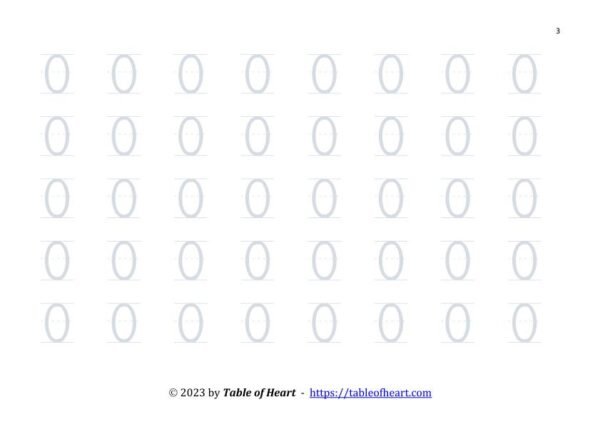 Handwriting tracing – numbers