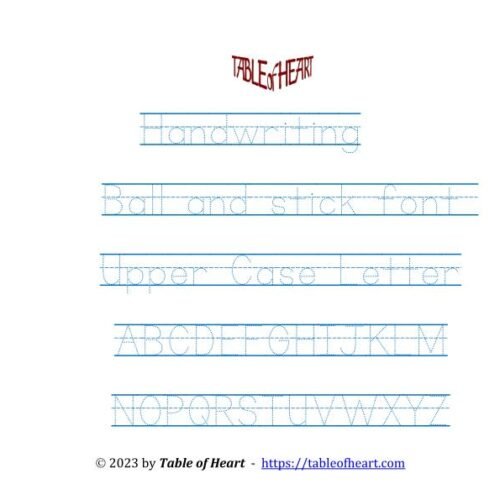 Handwriting tracing – uppercase letters